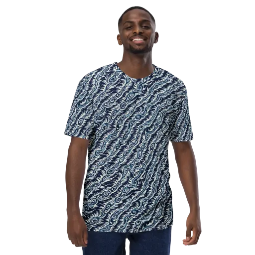 Midnight Tide on a Men's Crew Neck T-Shirt