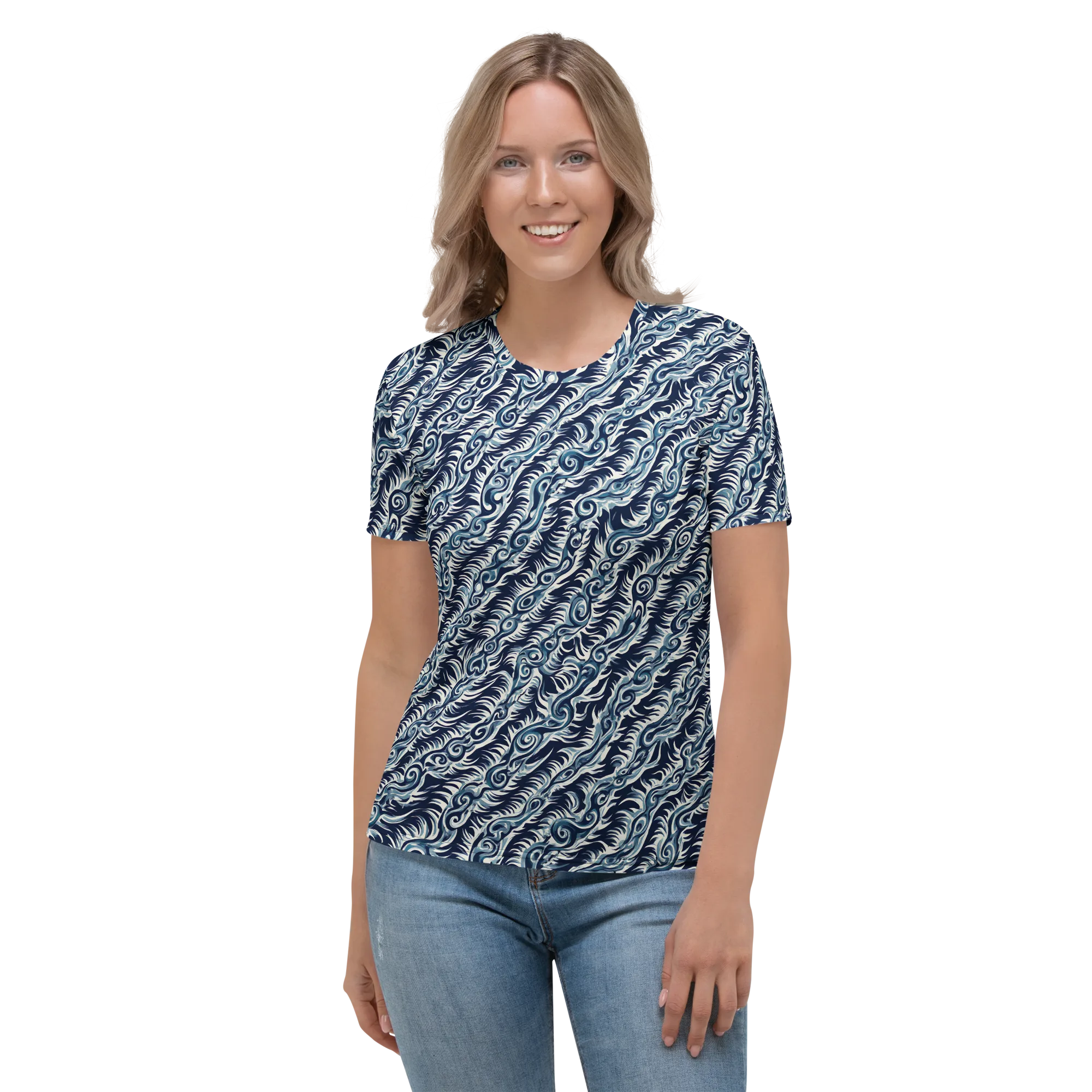 Midnight Tide on Women's Crew Neck T-Shirt — Front