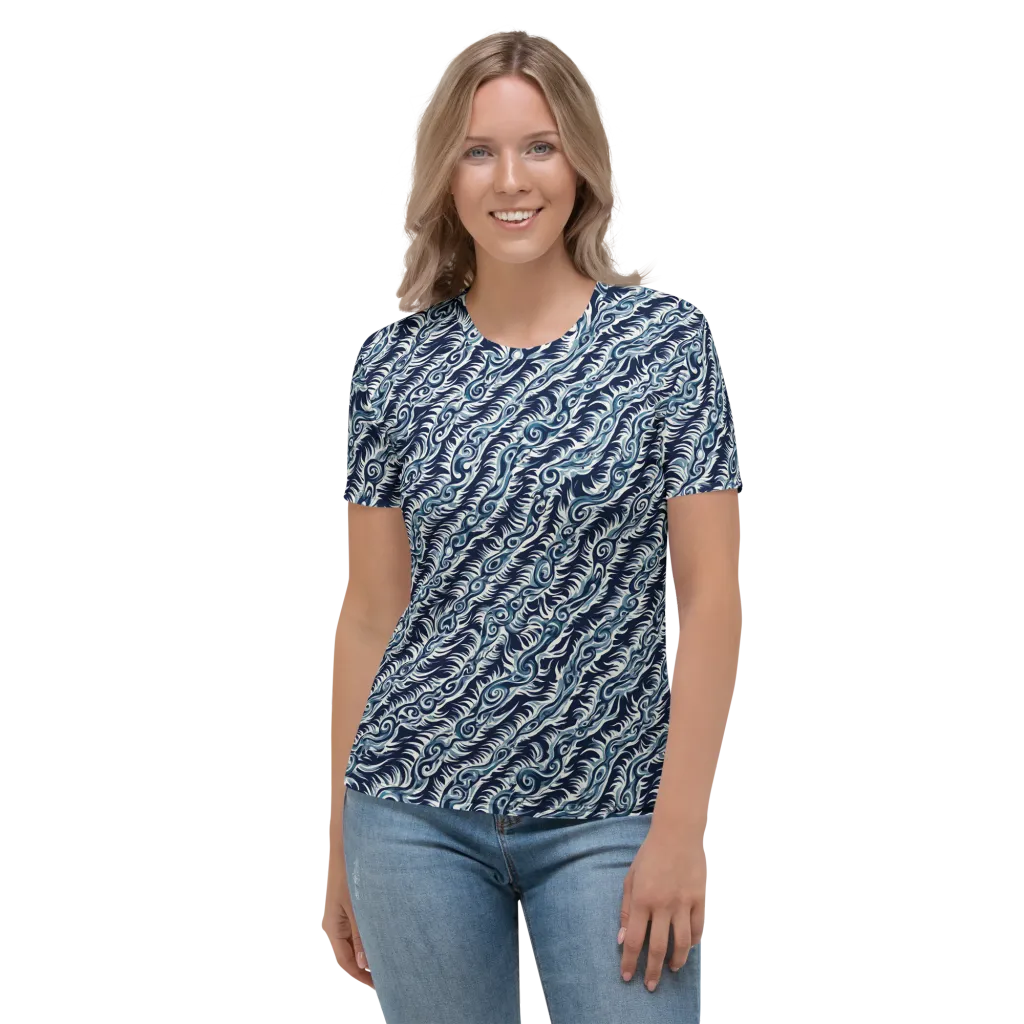 Midnight Tide on Women's Crew Neck T-Shirt — Front