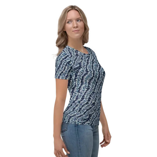 Midnight Tide on a Women's Crew Neck T-Shirt