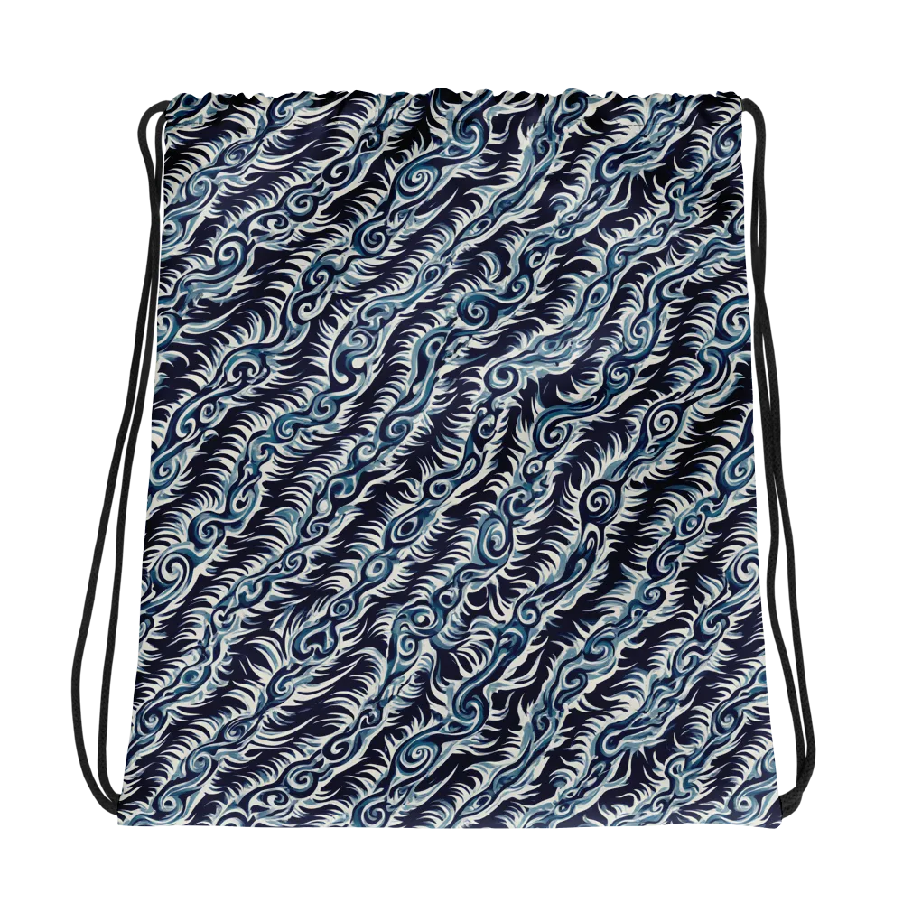 Midnight Tide on Drawstring Bag — Mockup