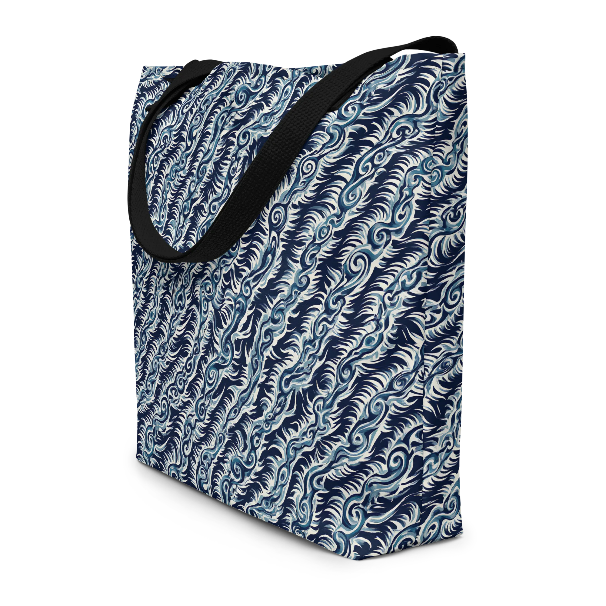 Midnight Tide on Large Tote Bag W/ Pocket — Print file