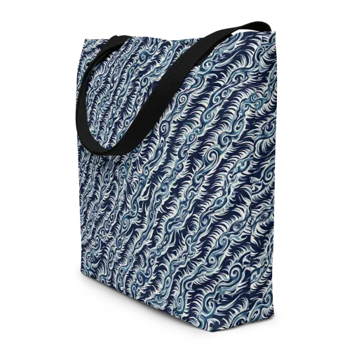 Midnight Tide on a Large Tote Bag W/ Pocket