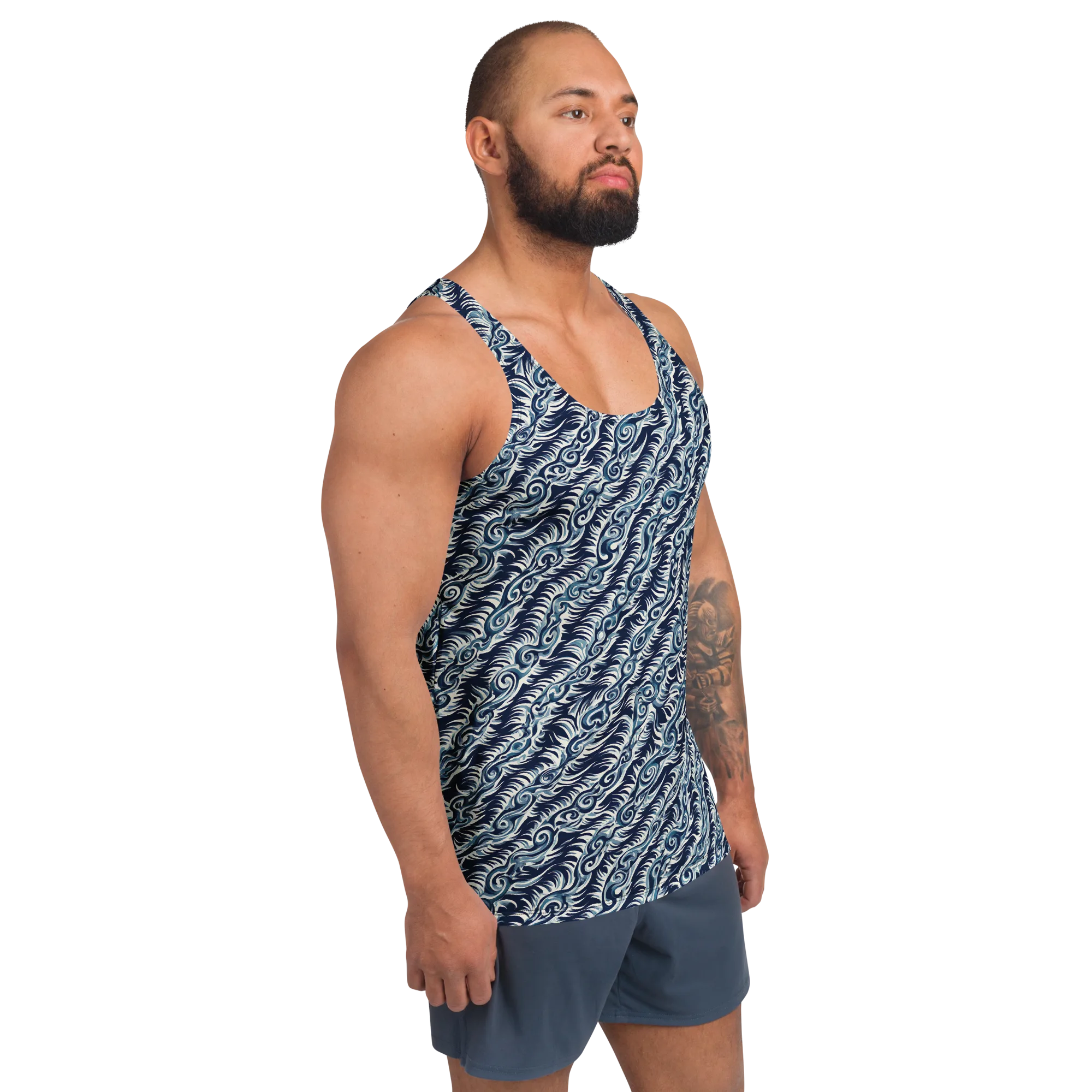 Midnight Tide on Men's Tank Top — Front print