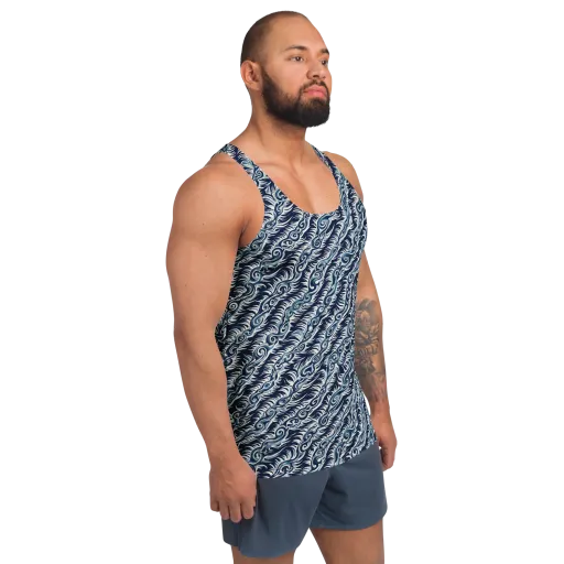 Midnight Tide on a Men's Tank Top