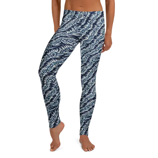 Midnight Tide on a Leggings