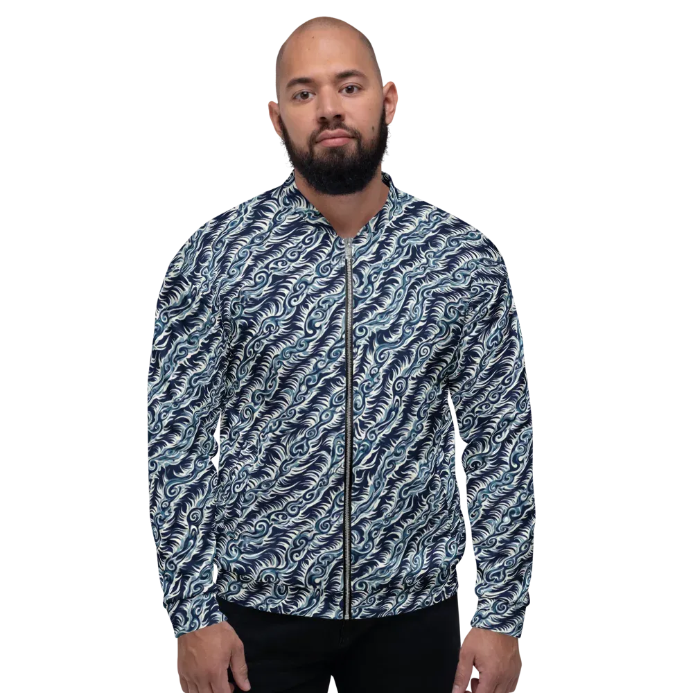 Midnight Tide on Bomber Jacket — Front