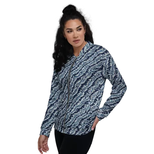 Midnight Tide on a Bomber Jacket