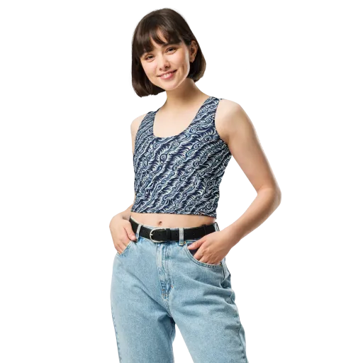 Midnight Tide on a Crop Top