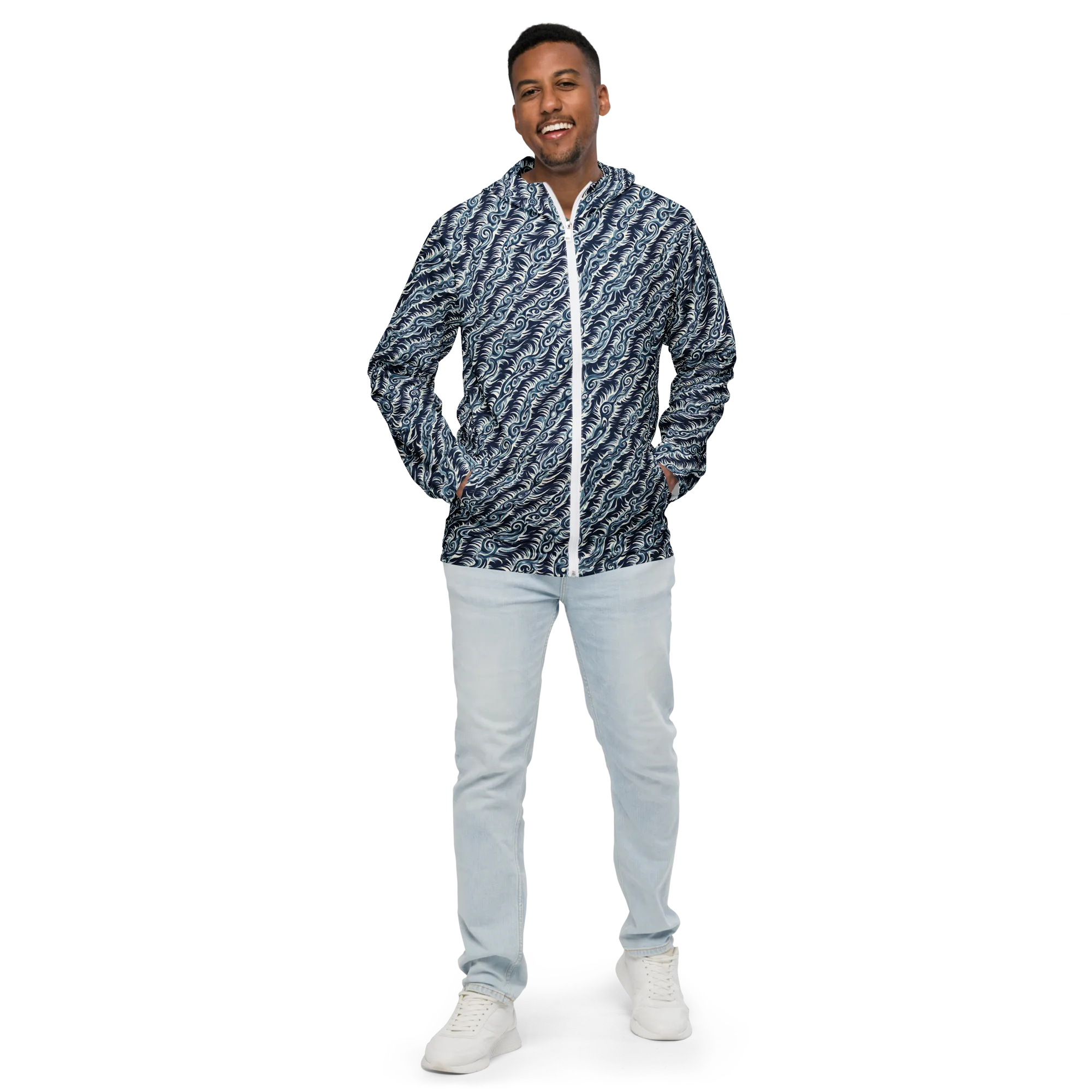 Midnight Tide on Men's Windbreaker — Front