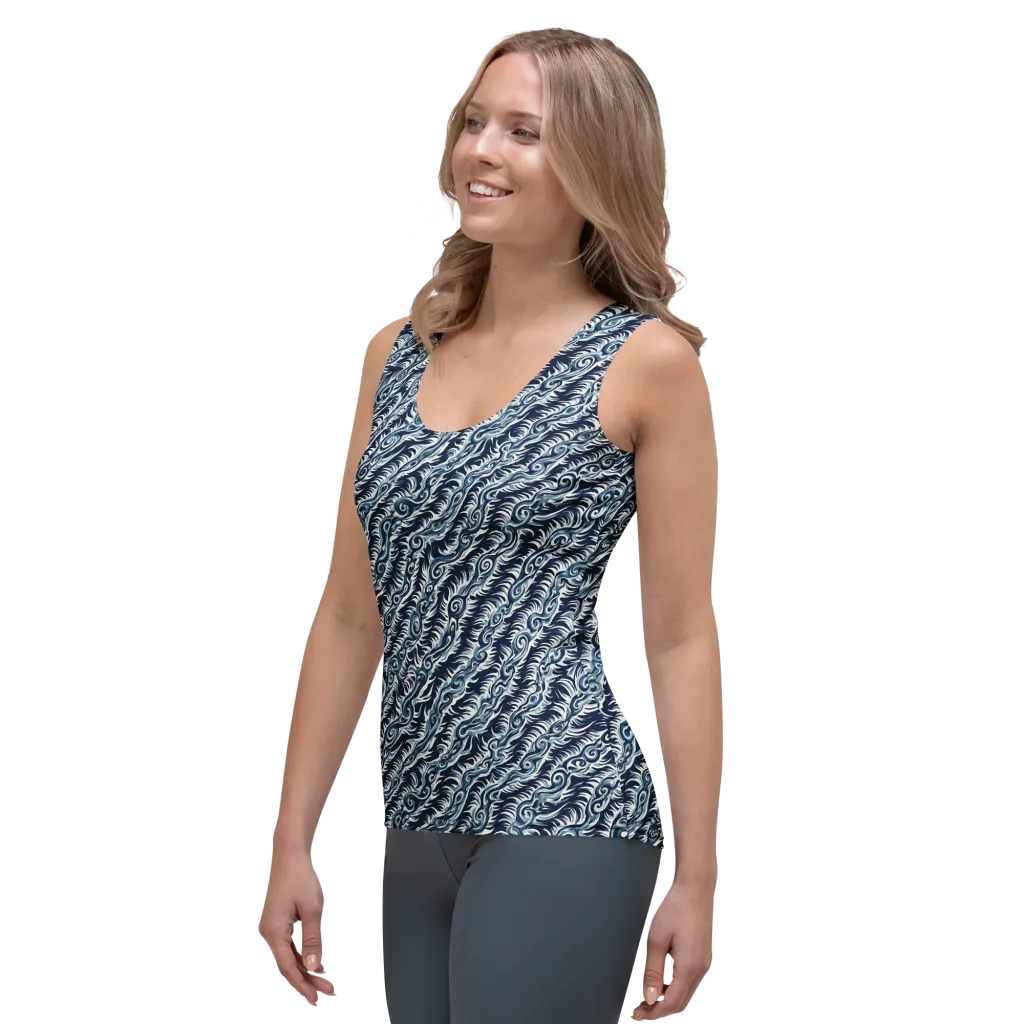 Midnight Tide on Women's Tank Top — Left Front