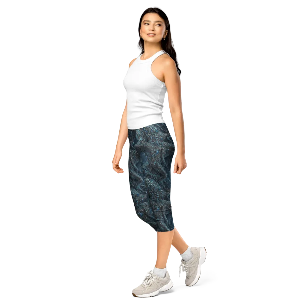 Azure Dragonfall on Capri Leggings — Print file