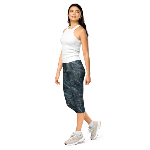 Azure Dragonfall on a Capri Leggings