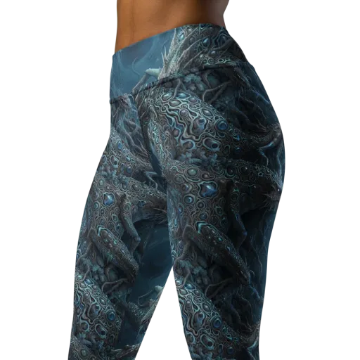 Azure Dragonfall on a Yoga Leggings