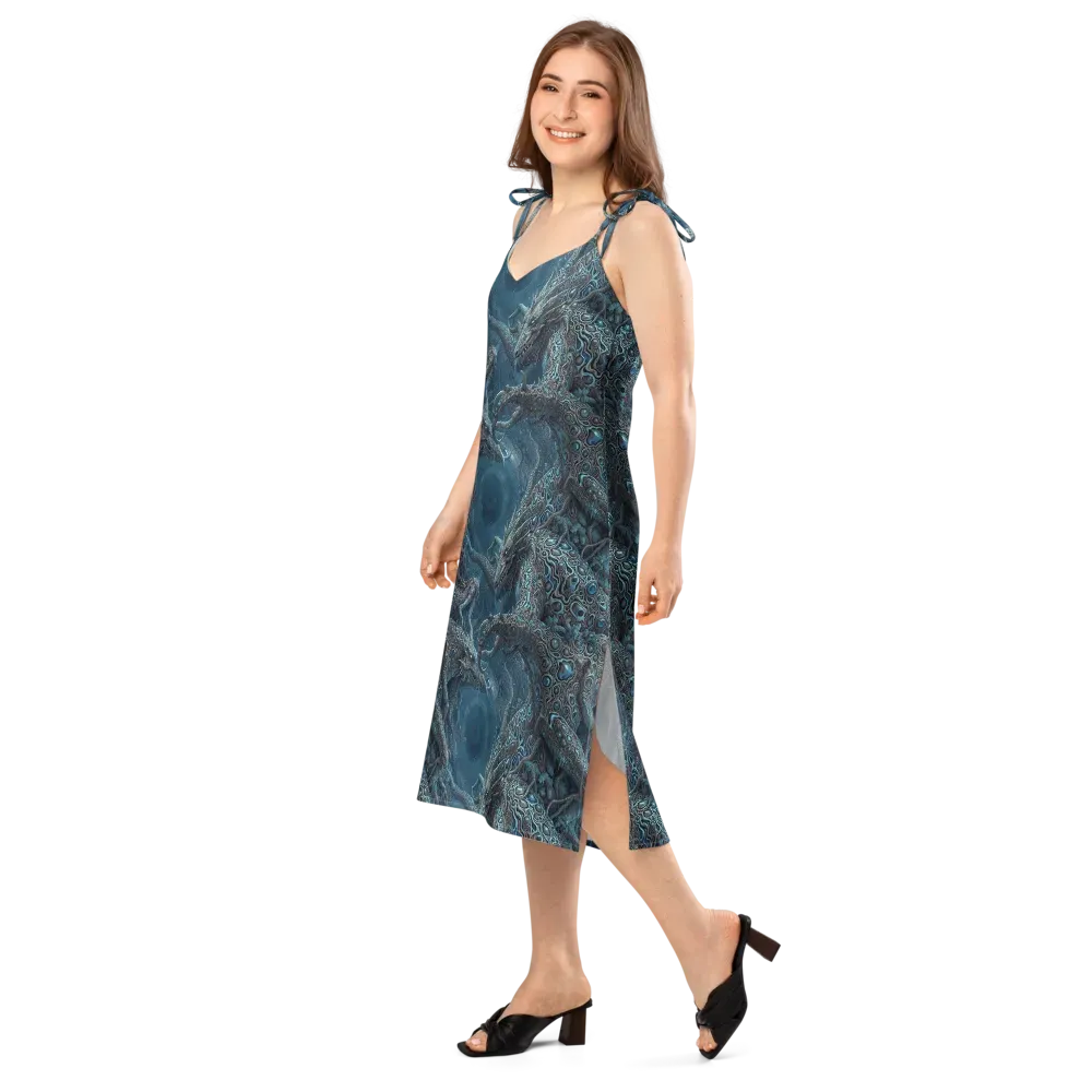 Azure Dragonfall on Slip Dress — Left Front