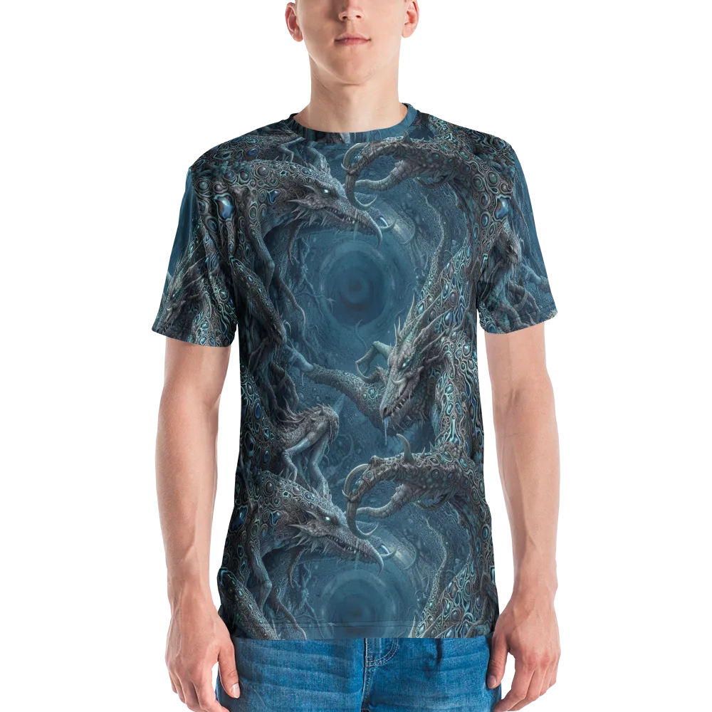 Azure Dragonfall on Men's Crew Neck T-Shirt — Front