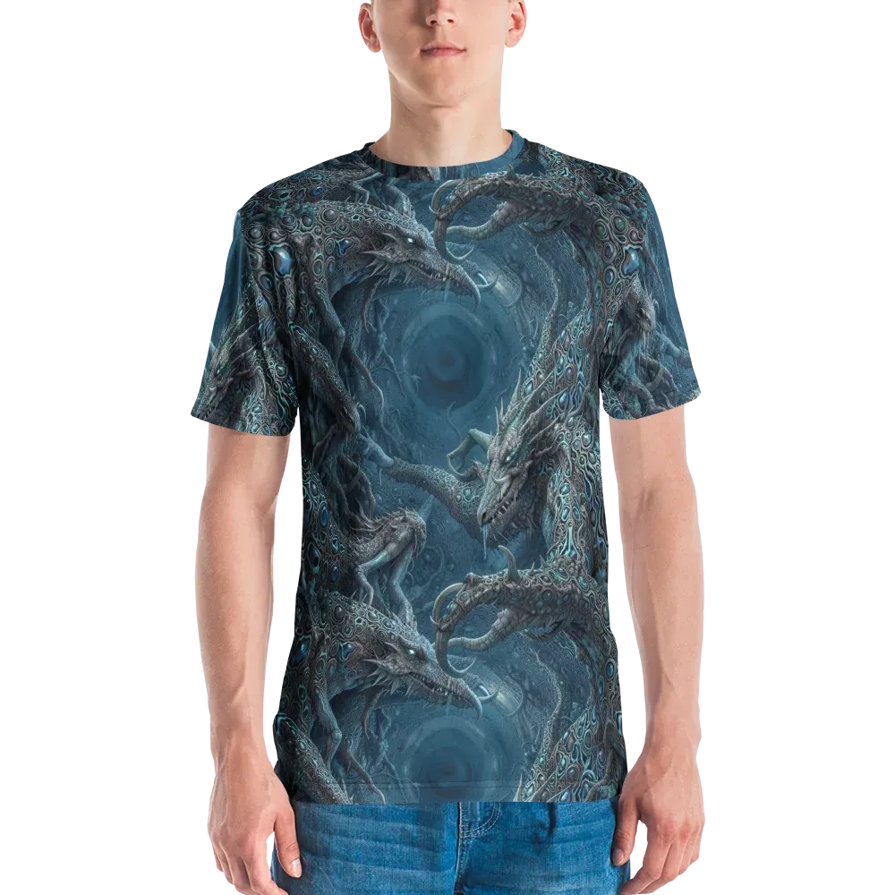 Azure Dragonfall on Men's Crew Neck T-Shirt — Front