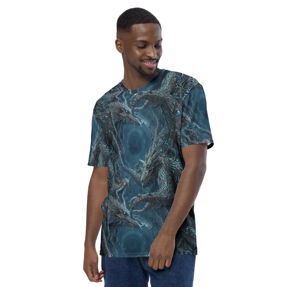Azure Dragonfall on Men's Crew Neck T-Shirt — Back print