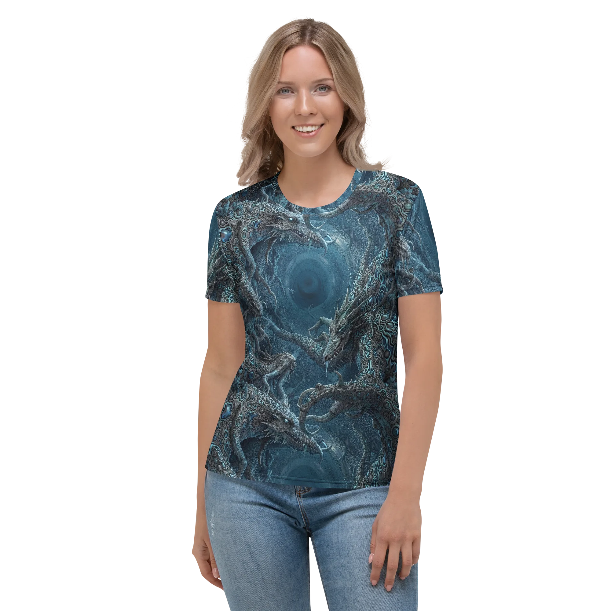 Azure Dragonfall on Women's Crew Neck T-Shirt — Front