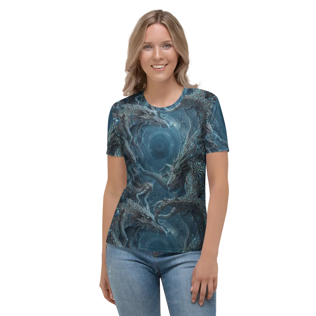 Azure Dragonfall on Women's Crew Neck T-Shirt — Front