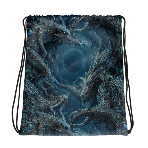 Azure Dragonfall on a Drawstring Bag
