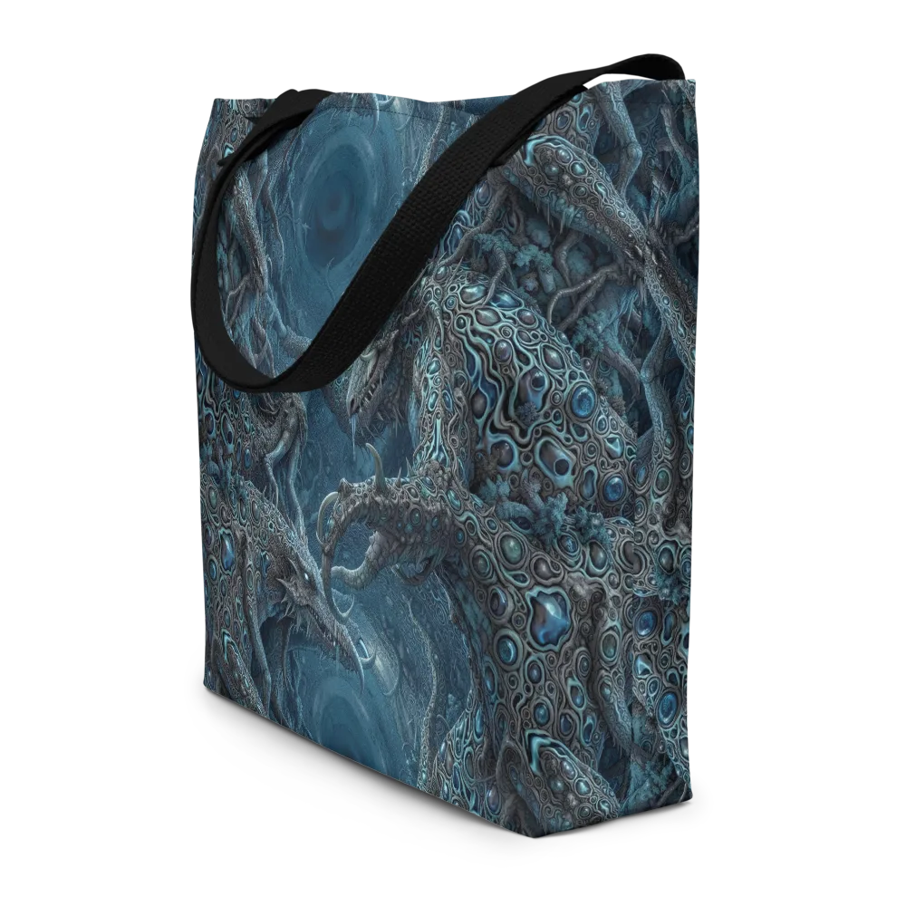 Azure Dragonfall on Large Tote Bag W/ Pocket — Print file