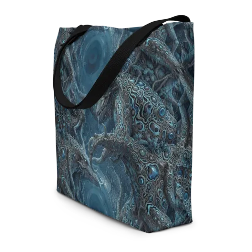 Azure Dragonfall on a Large Tote Bag W/ Pocket