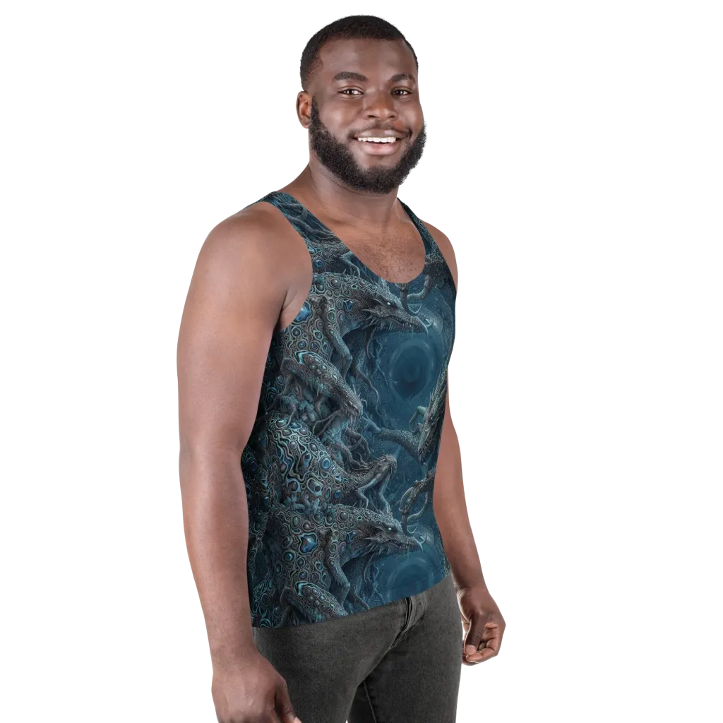 Azure Dragonfall on Men's Tank Top — Right Front