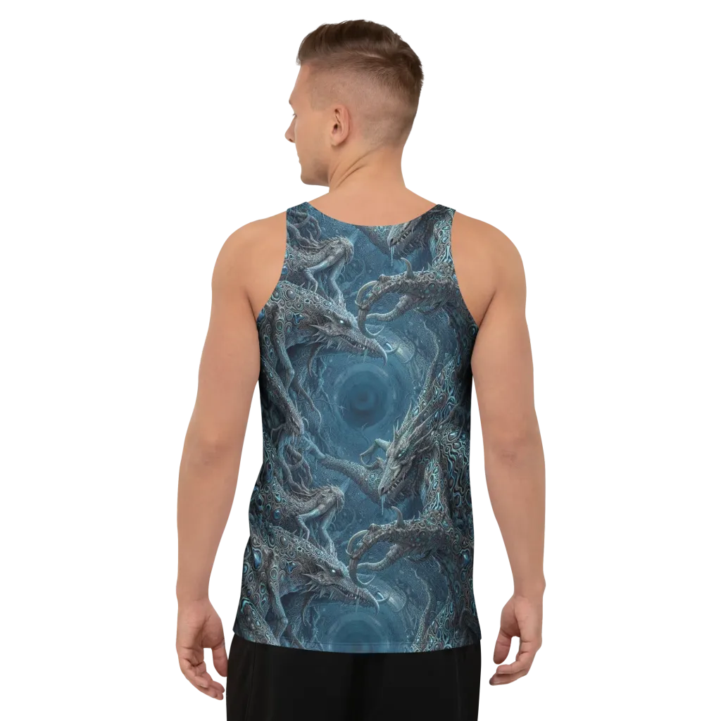Azure Dragonfall on Men's Tank Top — Back print