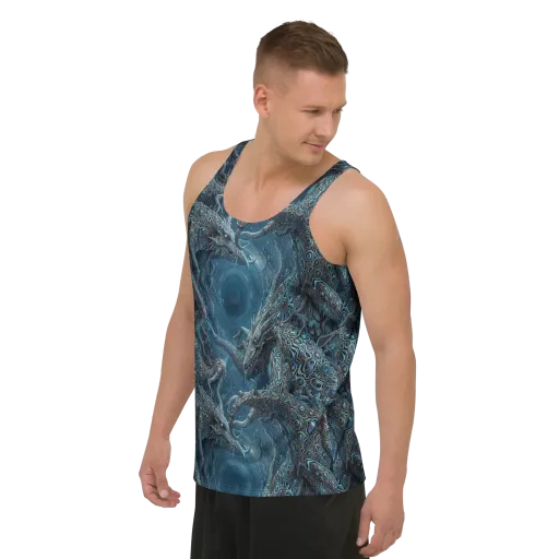 Azure Dragonfall on a Men's Tank Top