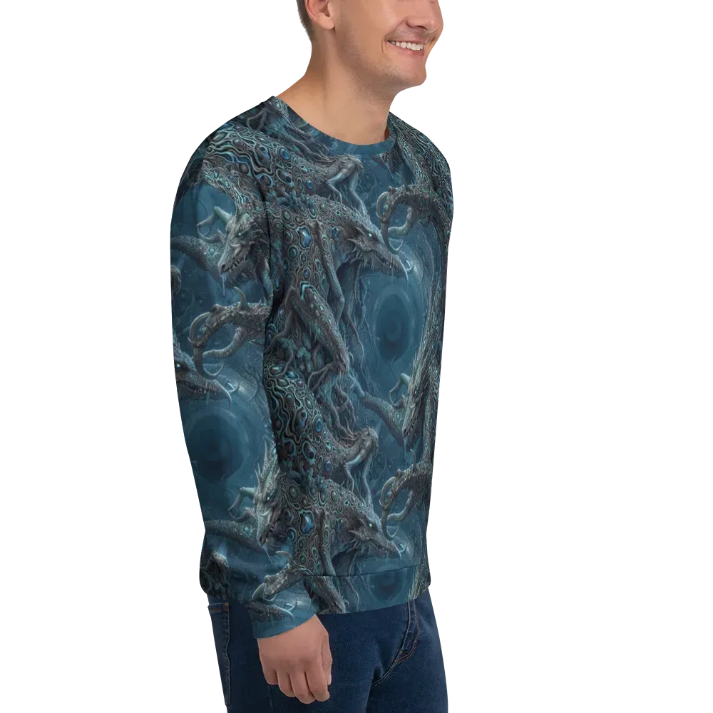 Azure Dragonfall on Sweatshirt — Right Front