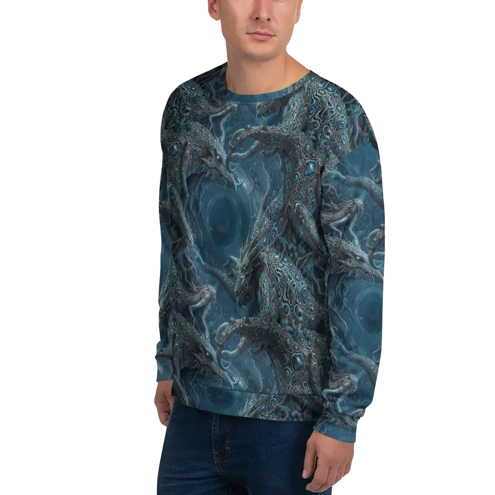 Azure Dragonfall on Sweatshirt — Left Front