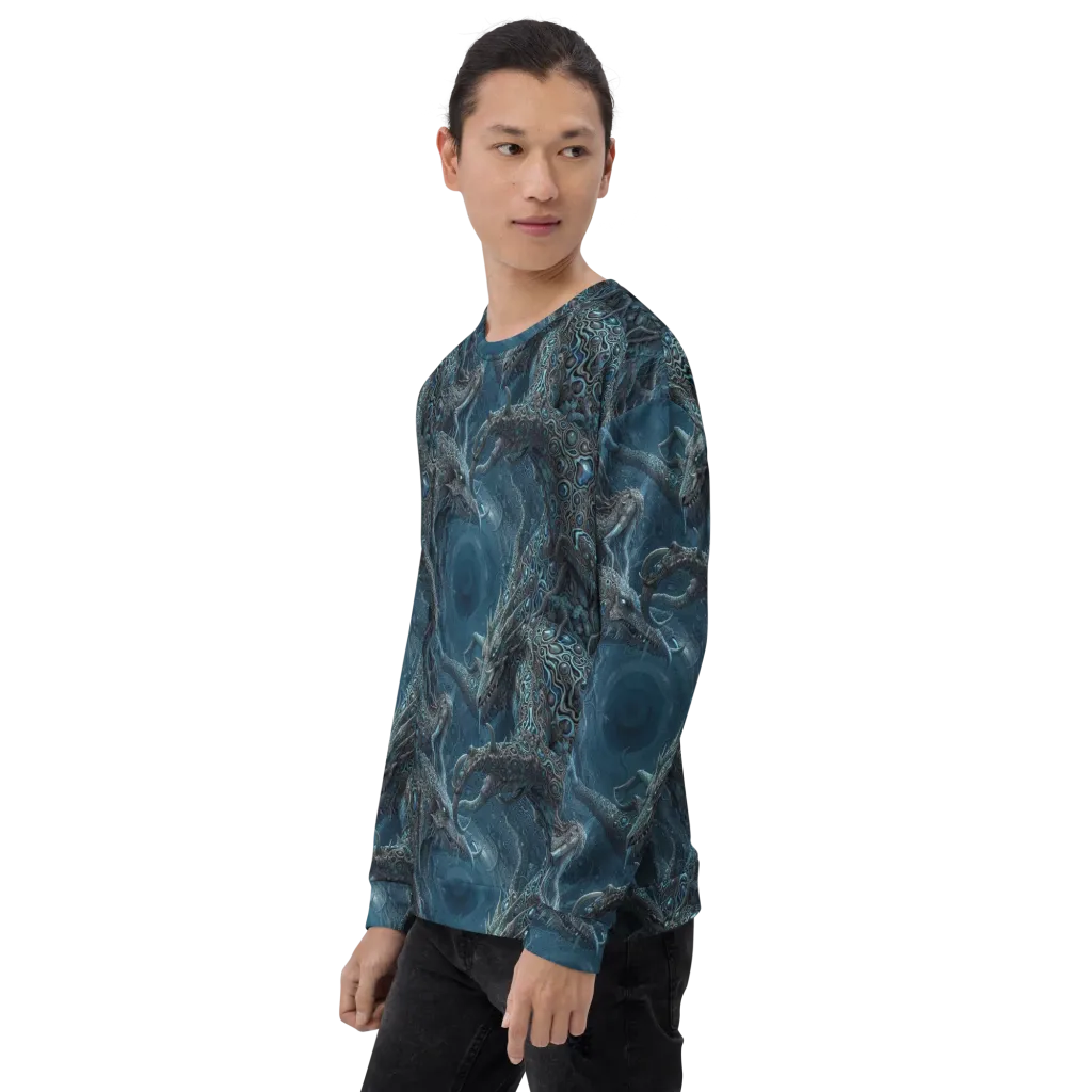 Azure Dragonfall on Sweatshirt — Left sleeve