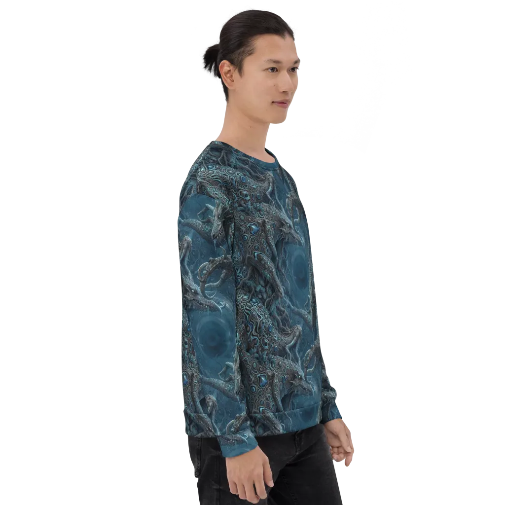 Azure Dragonfall on Sweatshirt — Right sleeve