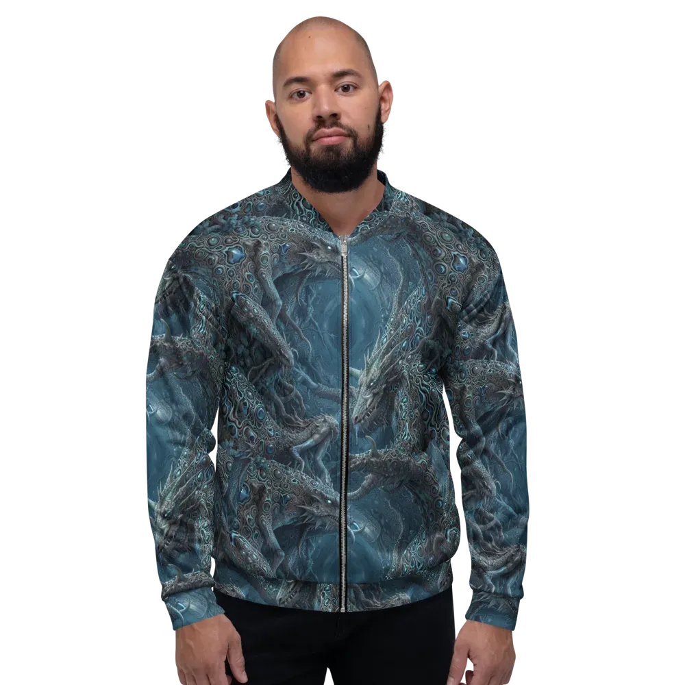 Azure Dragonfall on Bomber Jacket — Front