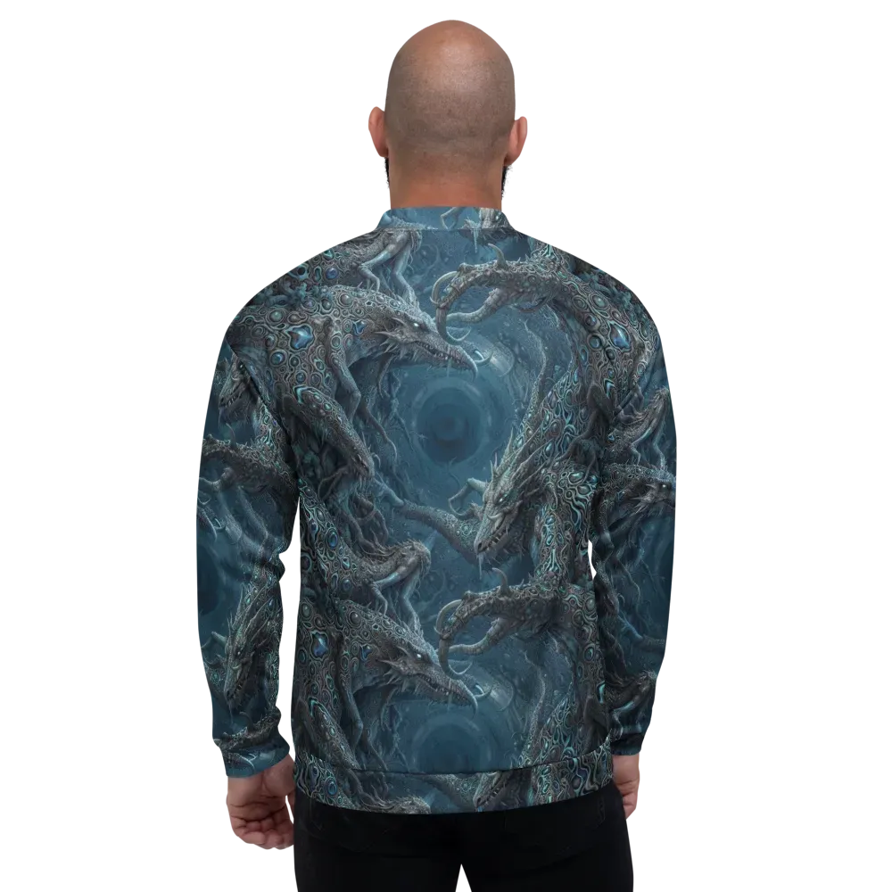 Azure Dragonfall on Bomber Jacket — Back