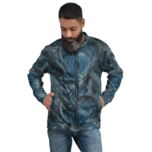 Azure Dragonfall on a Bomber Jacket
