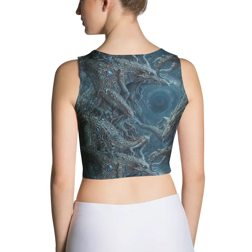 Azure Dragonfall on Crop Top — Back