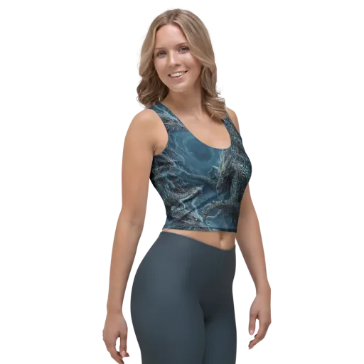 Azure Dragonfall on a Crop Top