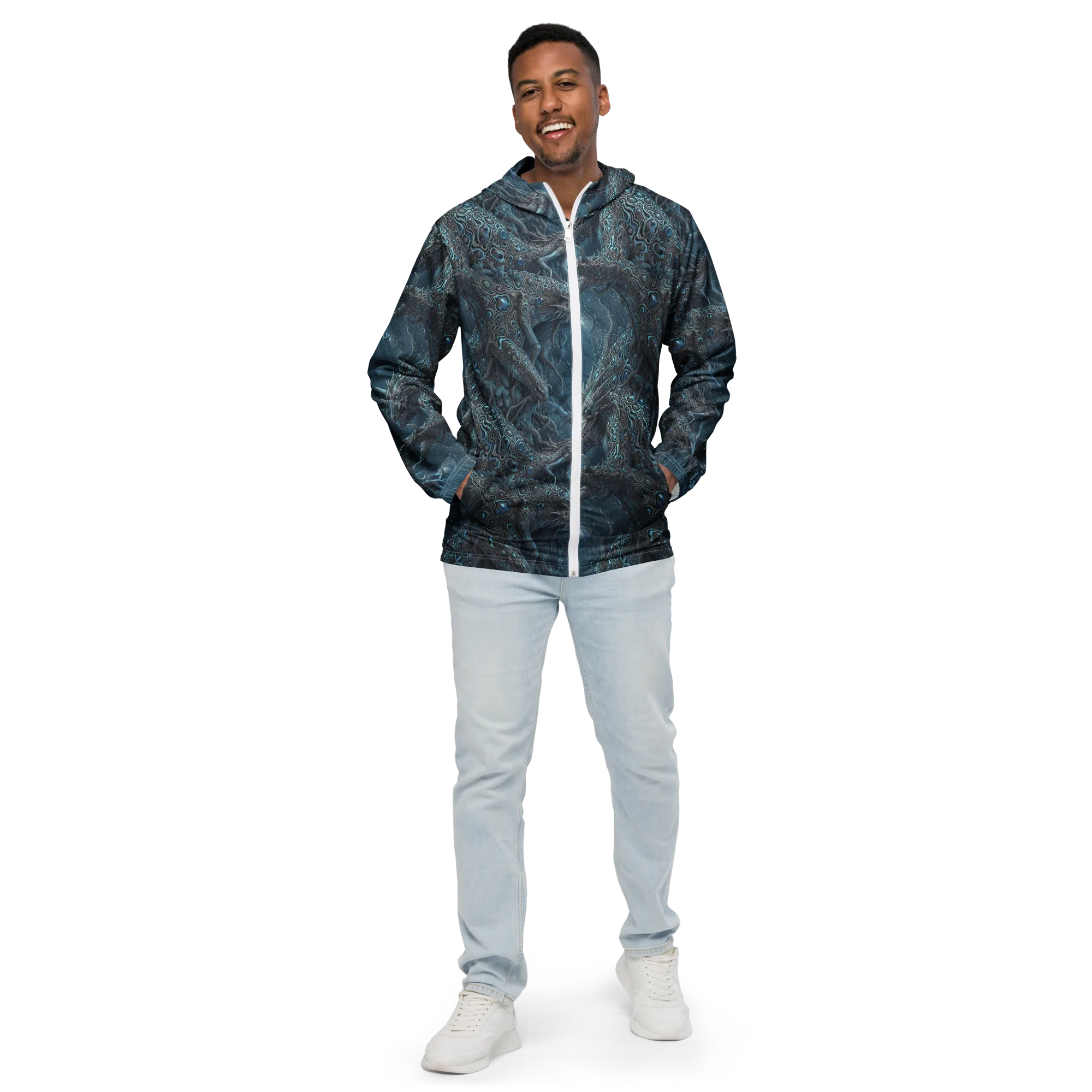 Azure Dragonfall on Men's Windbreaker — Front