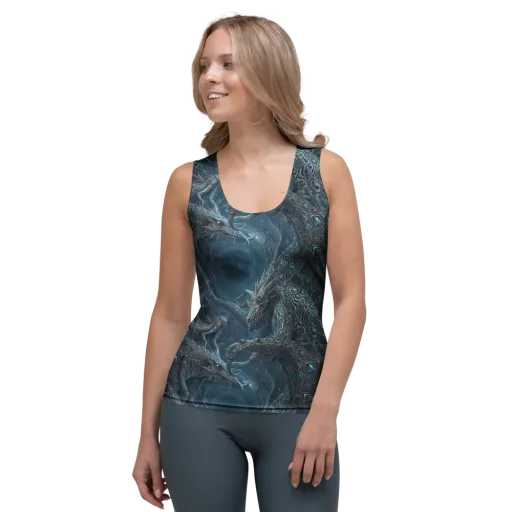 Azure Dragonfall on a Women's Tank Top