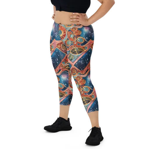 Celestial Filigree on a Capri Leggings