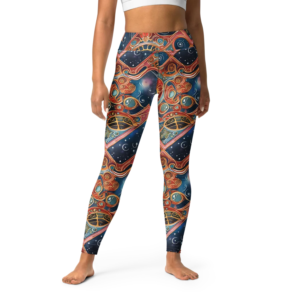 Celestial Filigree on Yoga Leggings — Back waist