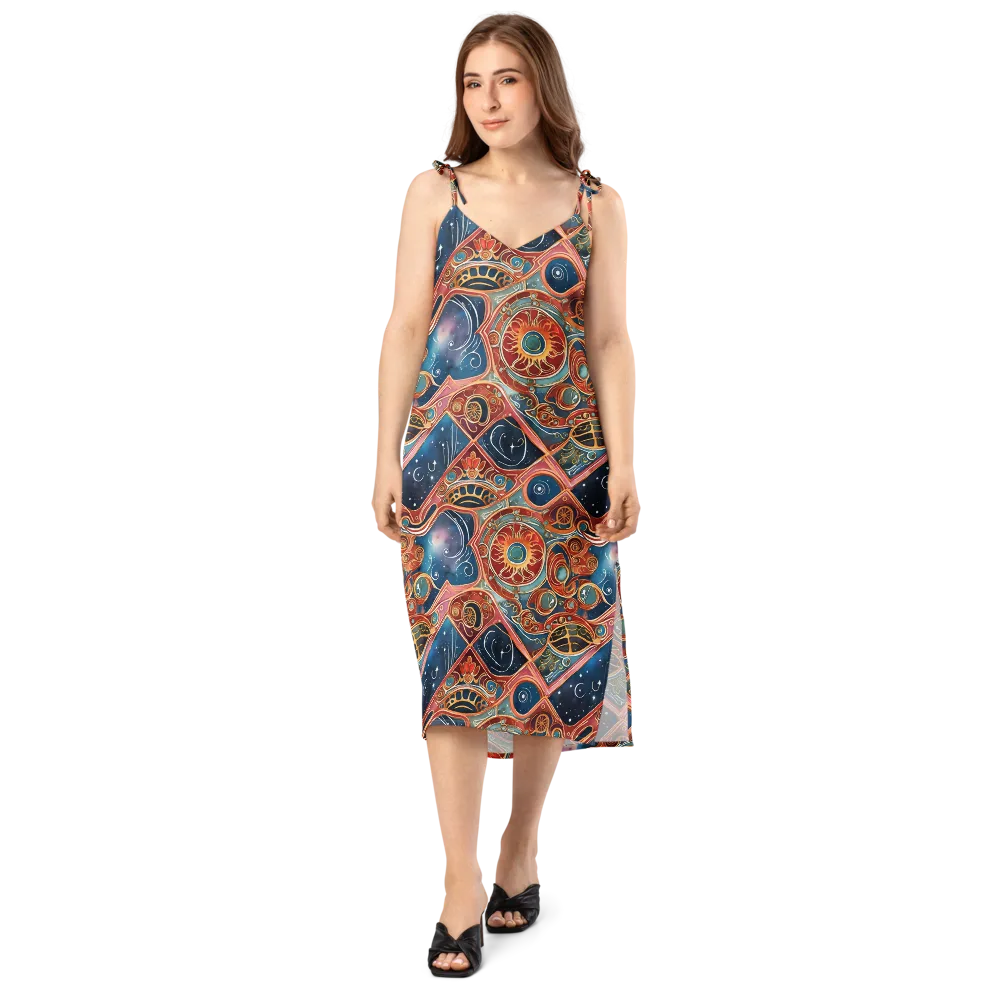 Celestial Filigree on Slip Dress — Front