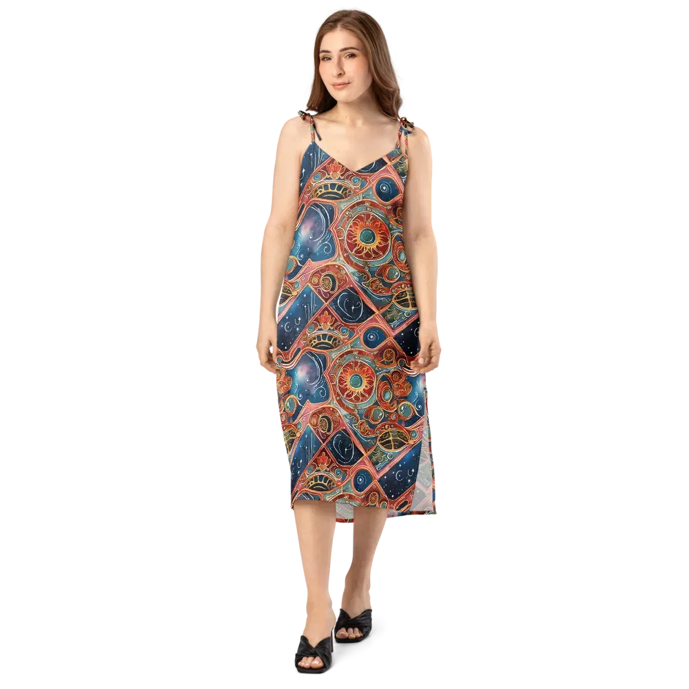 Celestial Filigree on Slip Dress — Front