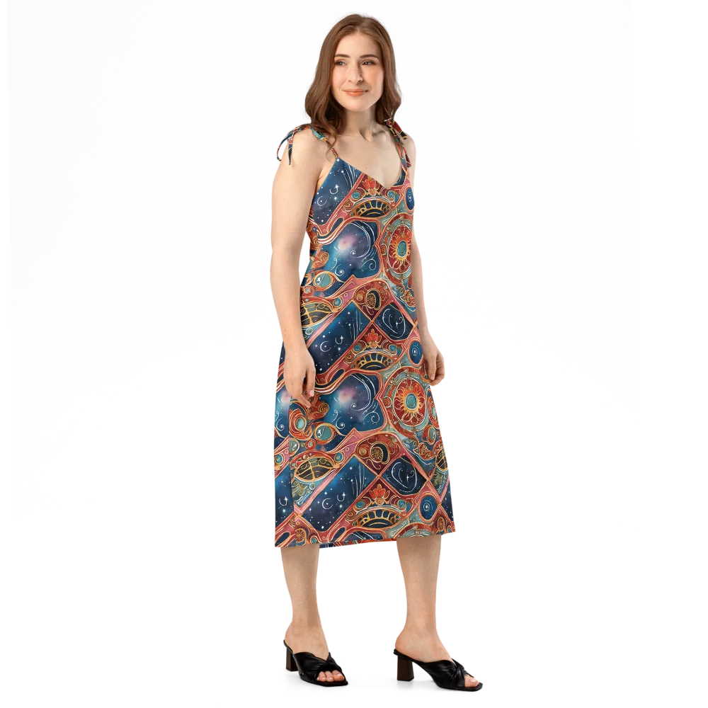 Celestial Filigree on Slip Dress — Right Front