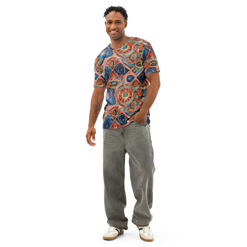 Celestial Filigree on Men's Cotton Crew Neck T-Shirt — Front