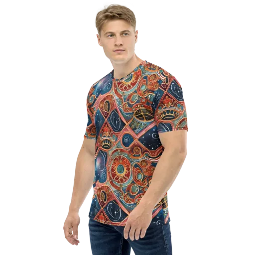 Celestial Filigree on a Men's Crew Neck T-Shirt