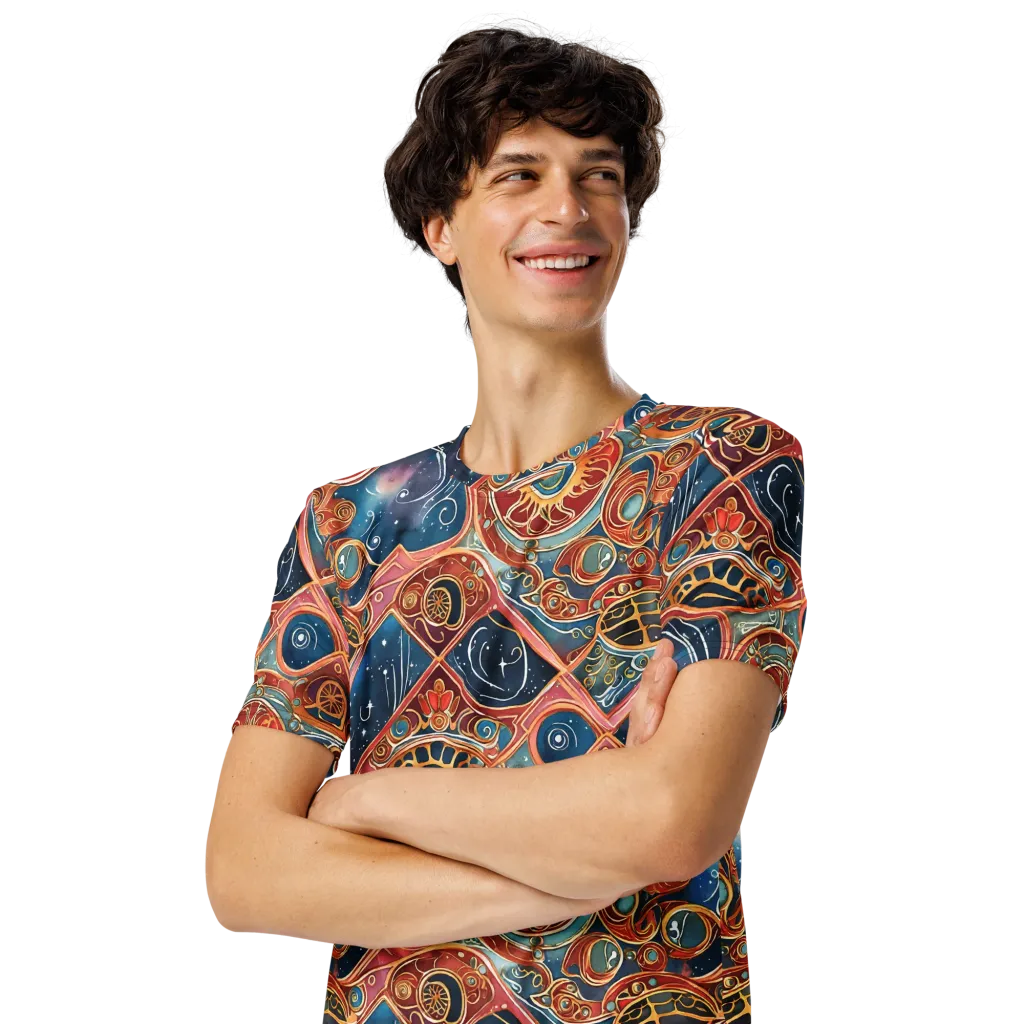 Celestial Filigree on Men's Crew Neck T-Shirt — Front print