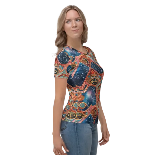 Celestial Filigree on a Women's Crew Neck T-Shirt